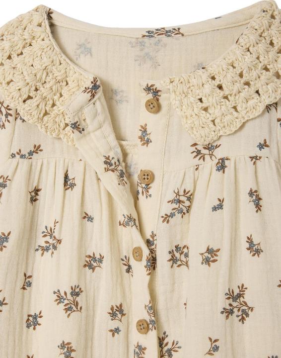 Produktbild Vertbaudet Gemusterte Baby Bluse mit gehäkeltem Kragen (80)