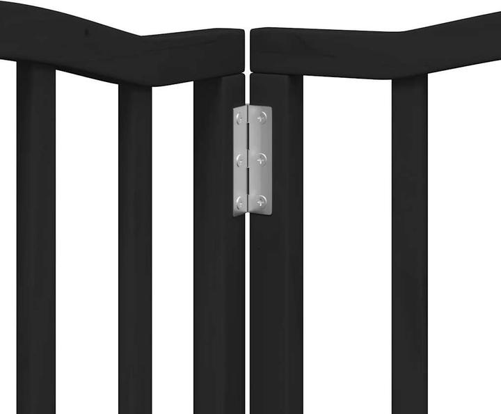 Produktbild VidaXL Hundetor Tür Faltbar Hundegitter Schutzgitter Schwarz 6-tlg. Pappelholz (50 cm)