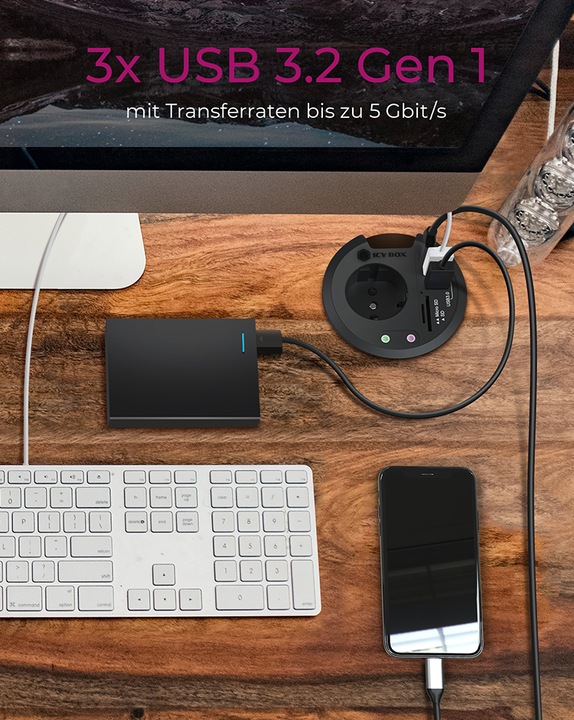 Immagine prodotto Icy Box IB-HUB1430-CR (USB-C, 3 Porti)