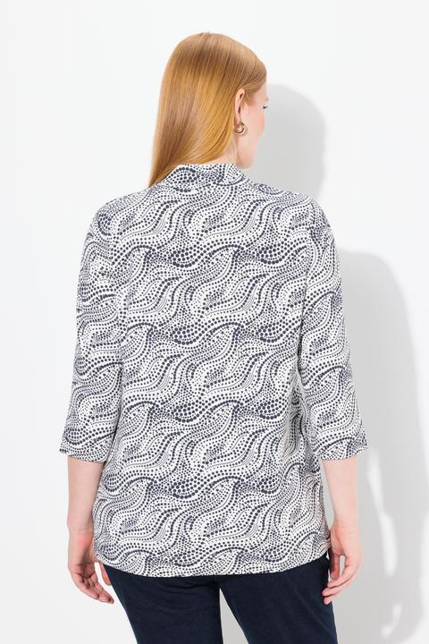 Produktbild Ulla Popken Shirt, Punkte, A-Linie, Spatenkragen, 3/4-Arm (46, 48)
