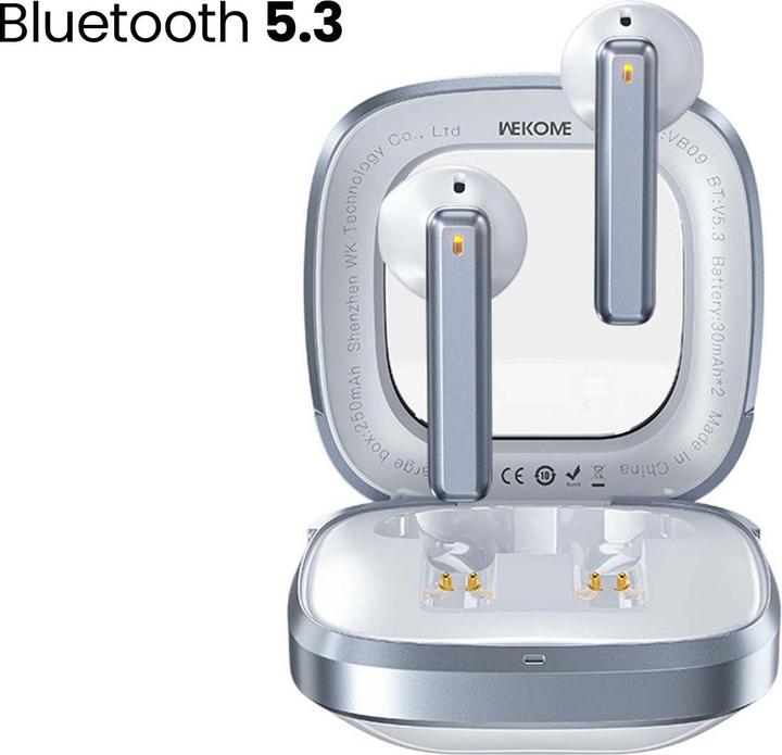Actual product image Wekome VB09 Cyerin-Serie – Kabellose Bluetooth V5.3 TWS-Ohrhörer mit Ladehülle (weiss) (5 h, Wireless)