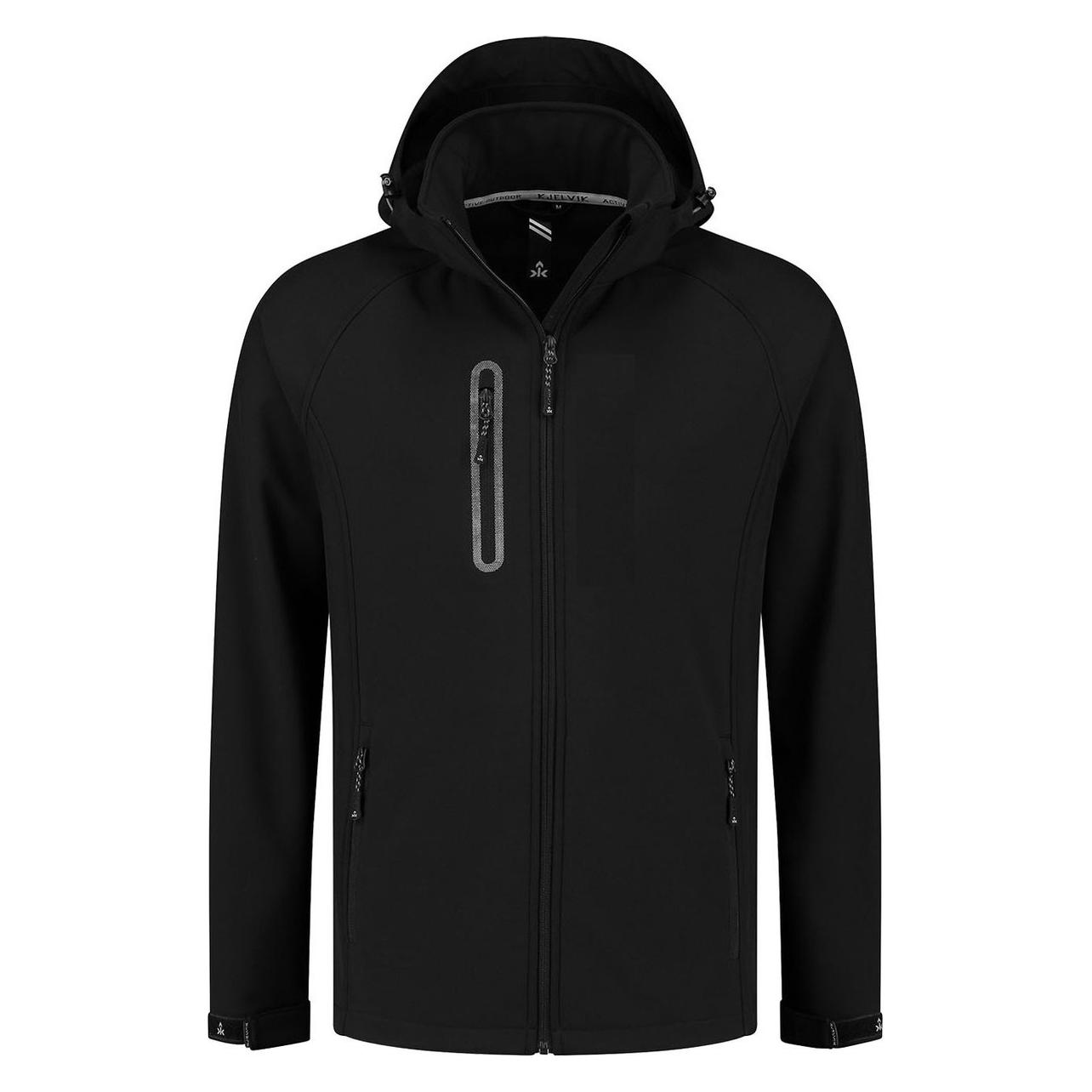 Kjelvik, Mannen, Outdoor Jassen, Kevan Softshelljas Heren - Maat S (S), Zwart, S