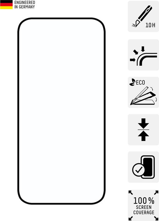 Produktbild Displex Real Glass, Full Cover Panzerglas (1 Stück, Apple iPhone 15 Pro)