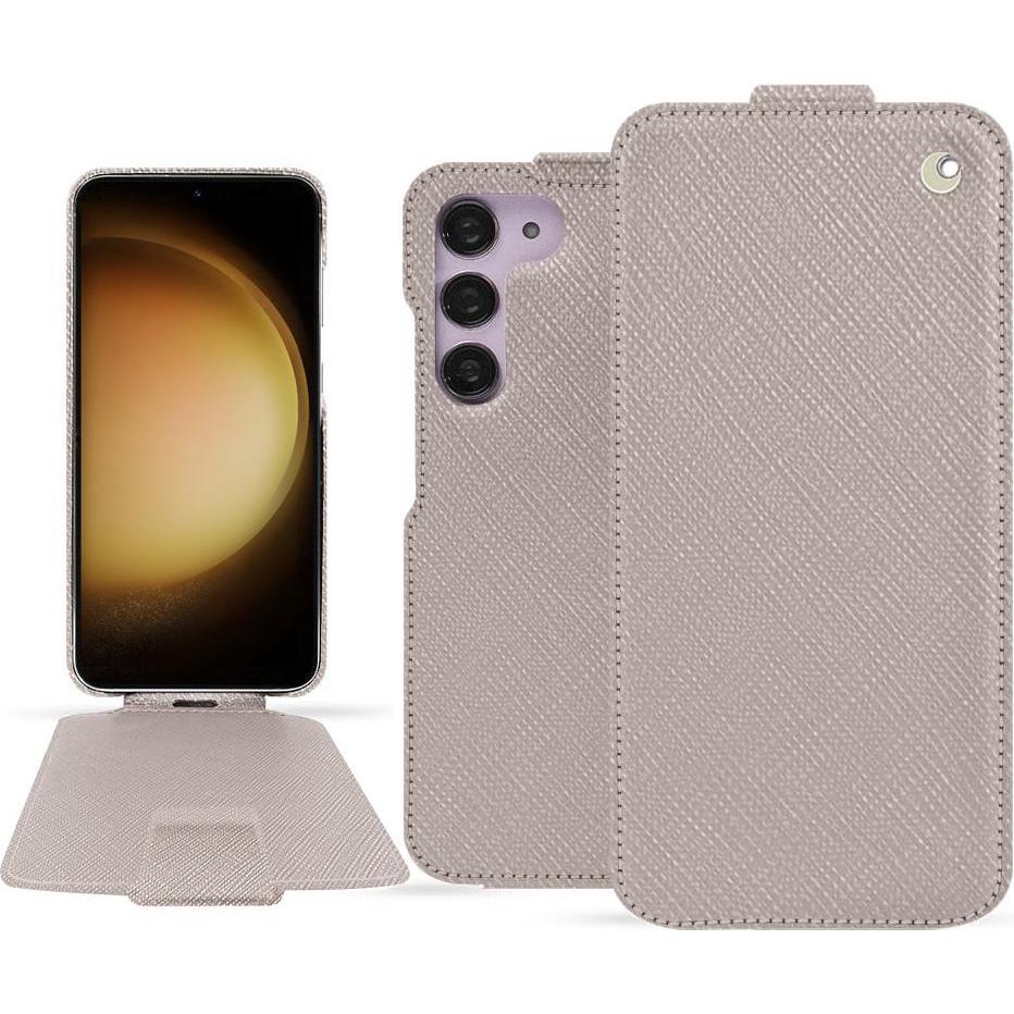 Noreve Lederschutzhülle vertikal (Samsung Galaxy S23+), Smartphone Hülle, Beige