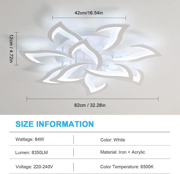 Produktbild Comely LED-Deckenleuchte mit Schwalbenschwanz-Blütenform, 10-armig, für Wohnzimmer, Küche, Schlafzimmer