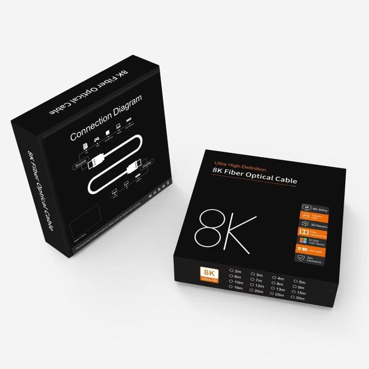 Produktbild PremiumCord Ultra High Speed HDMI 2.1 optický fiber kabel 8K@60Hz,zlacené 25m (25 m)