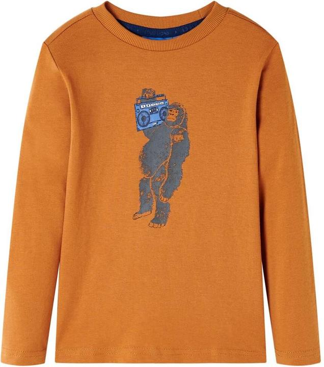 Immagine prodotto VidaXL Camicia da bambino a maniche lunghe ocra scuro 116,Materiale: 100 (116)