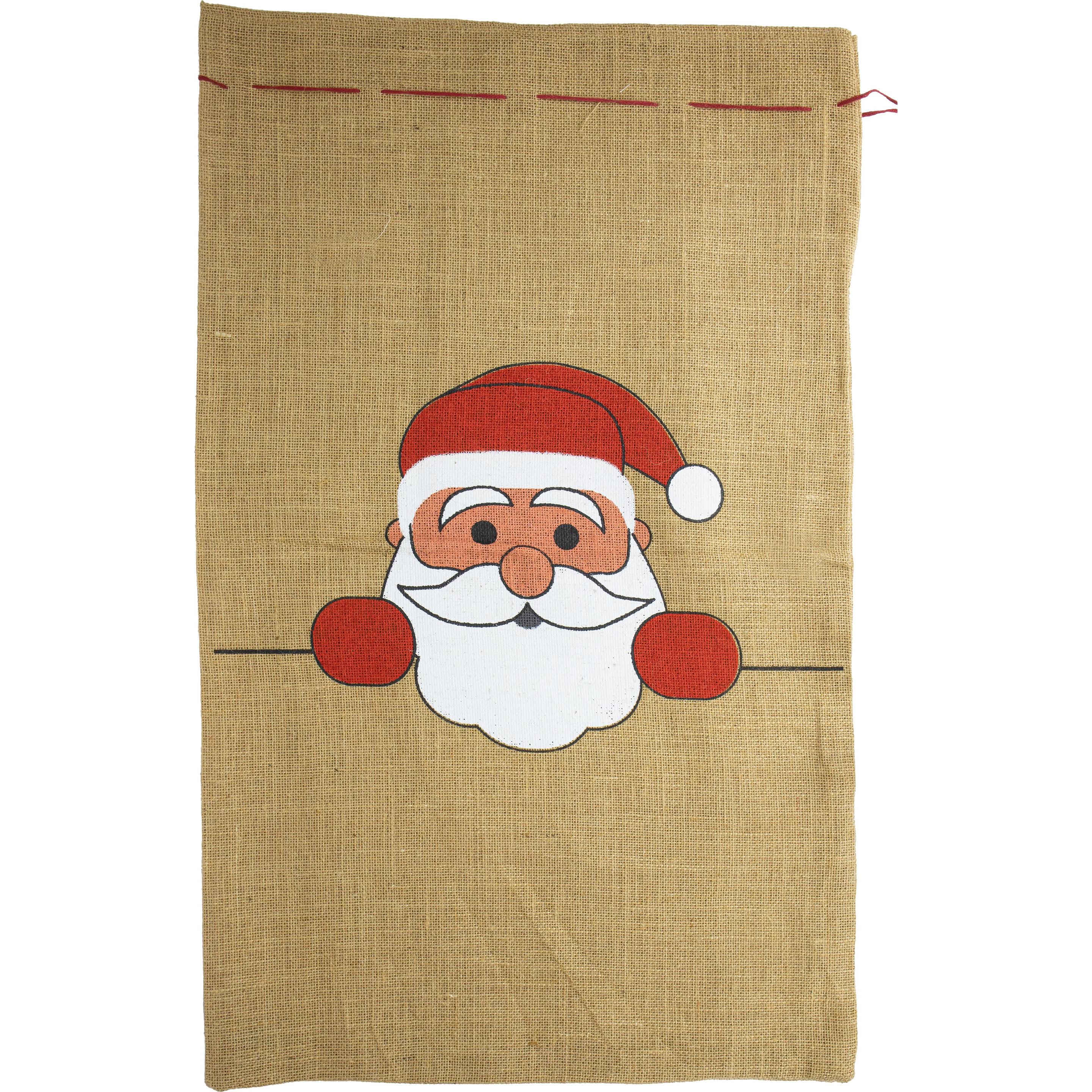 Riffelmacher, Geschenkverpackung, Jutesack Santakopf50x80cm (Geschenktüte)