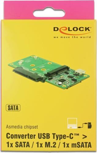 Produktbild Delock SATA / M.2 / mSATA zu USB Type-C Konverter