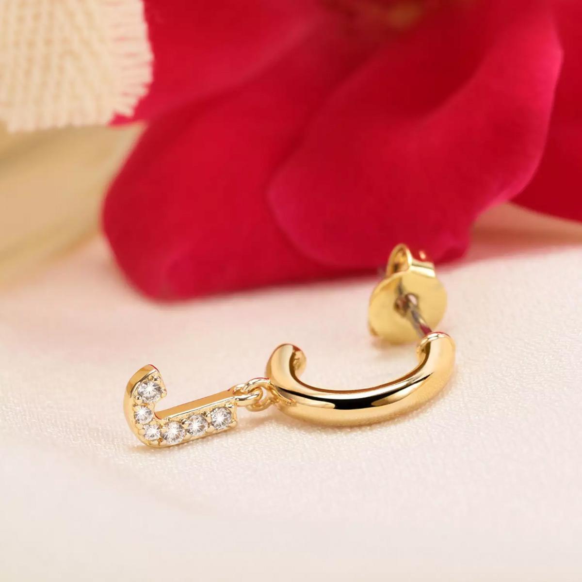 Thumbnail - La Petite Story, Ohrringe, Exigo Letter J Ohrstecker, (Messing)