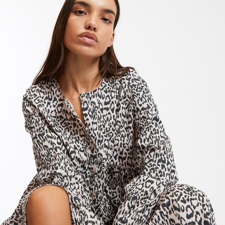 Produktbild La Redoute Collections Langes Kleid mit Animal-Print (XS)