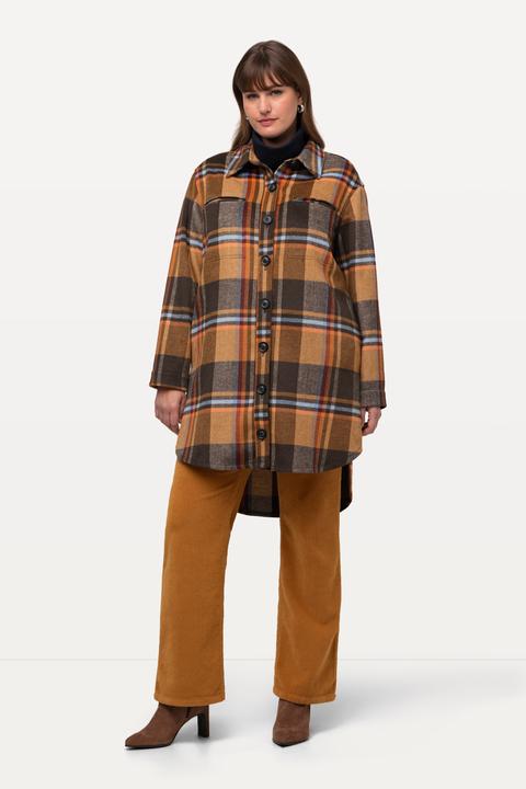 Immagine prodotto Ulla Popken Overshirt di flanella dal taglio oversize con colletto da camicia e maniche lunghe (46, 48)