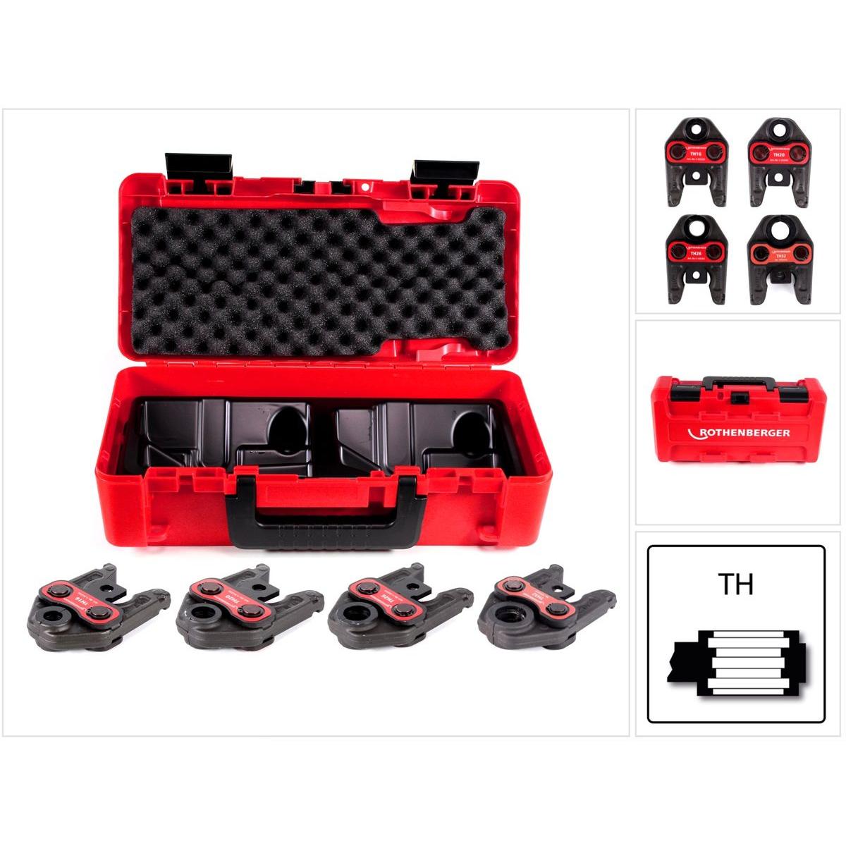 Rothenberger, Werkzeugkoffer, Presavimo galvų rinkinys Standard TH16-20-26-32mm