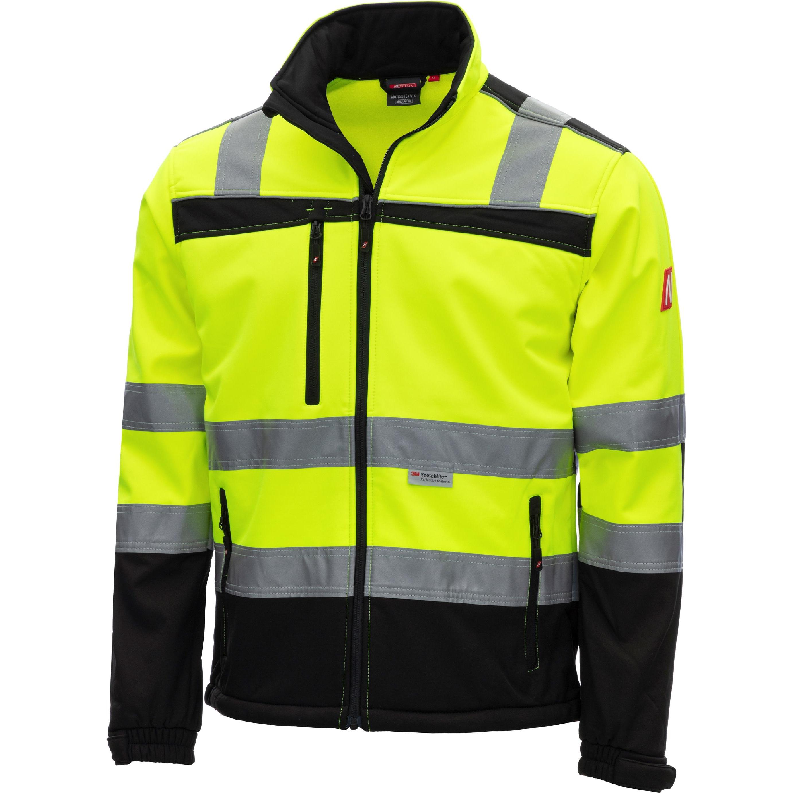 Nitras, Arbeitsjacke, Warnschutz-Softshelljacke Neongelb/schwarz, Gr.XXL (5XL)