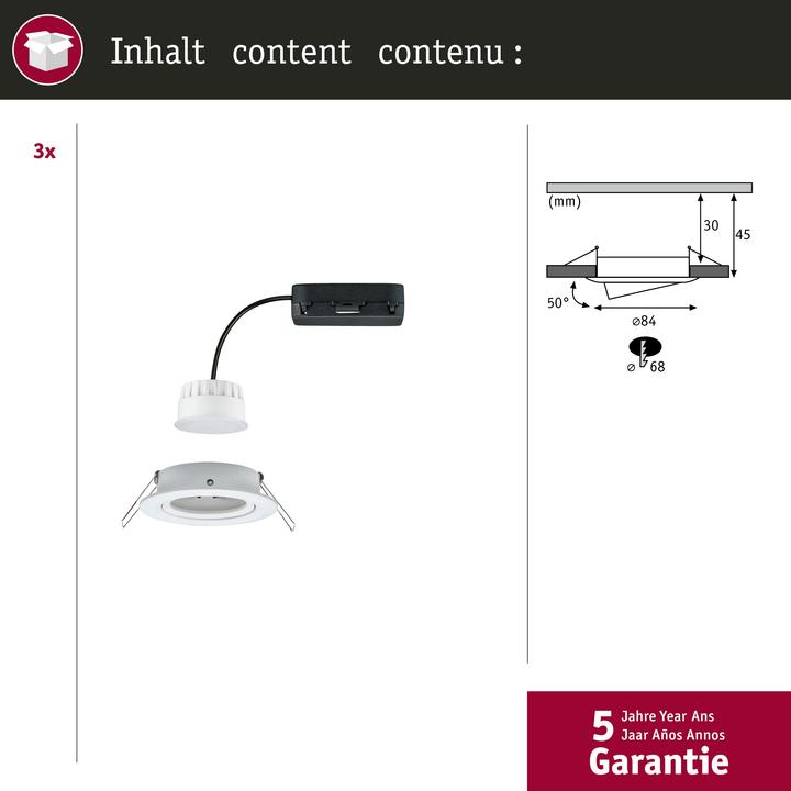 Produktbild Paulmann Einbauleuchte Nova Set Zigbee (500 lm)