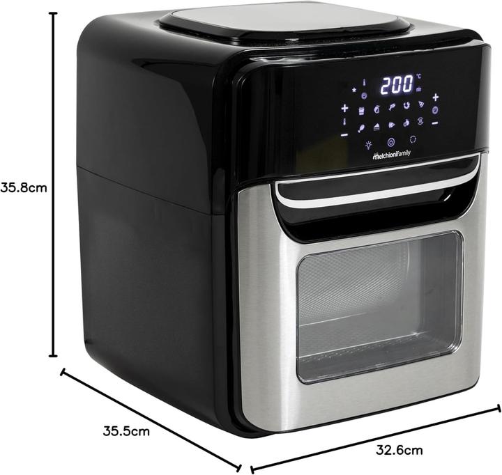 Produktbild Melchioni 118340034 fryer Single 12 L Independent 1700 W Heissluftfritteuse Schwarz, Sta