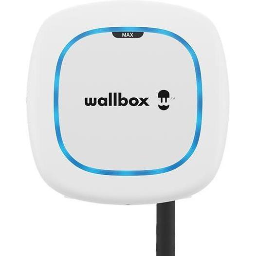 Wallbox, Stazione di ricarica auto elettriche, Pulsar Max Carica veicoli elettrici, cavo da 7 metri Tipo 2, 22kW, OCPP + DC, Bianco (Tipo 2, 22 kW)