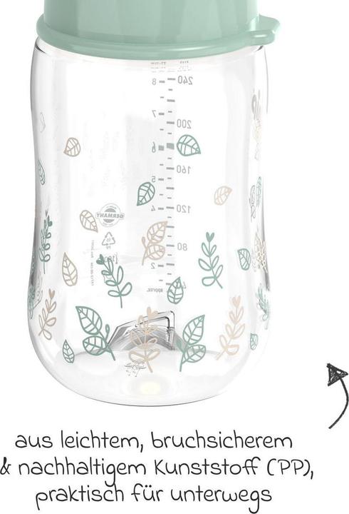 Produktbild NIP Babyflaschen PP-Flasche Cherry Green 260 ml + Latex-Trinksauger (260 ml)