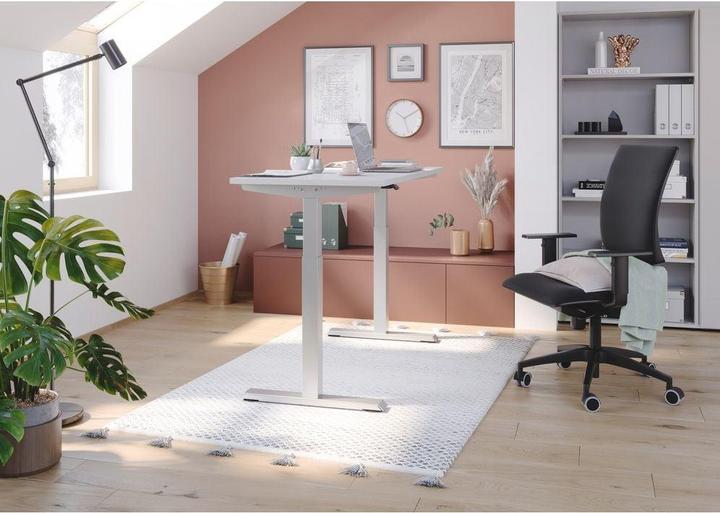 Image du produit Hammerbacher Bureau assis/debout 120 x 67 cm Blanc  Hauteur de travail 71 - 120 cm (120 x 67 cm)