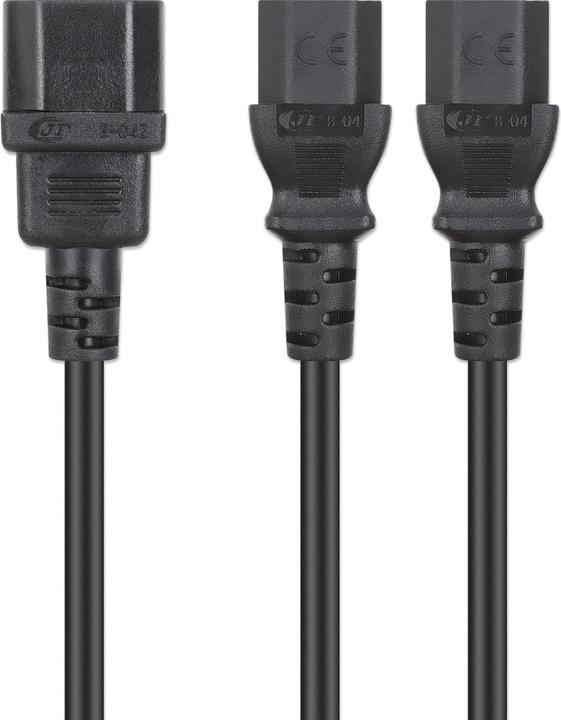 Image du produit Manhattan Stromkabel 2 x C13 auf C14, Y-Splitterkabel und Kaltgeräteverlängerung, 1,8 m (1.80 m, CEE 7/7)