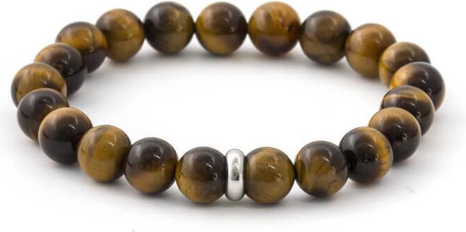Immagine prodotto Beneto Bracciale con perline di occhio di tigre MINK110 / 17 - Lunghezza: 19 cm (19 cm)