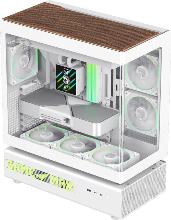Actual product image GameMax Boitier Moyen Tour ATX N90 ARGB avec panneaux vitrés (Blanc) (ATX, ITX, Mini-ATX)