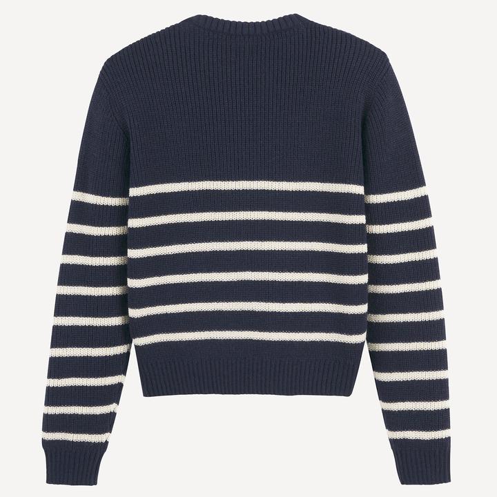 Actual product image La Redoute Collections Gestreifter Rundhals-Pullover aus rustikalem Strick (128)