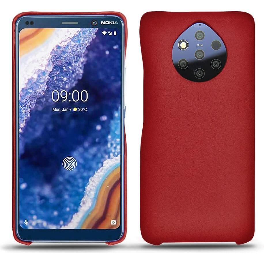 Noreve Lederschutzhülle (Nokia 9 PureView), Smartphone Hülle, Rot