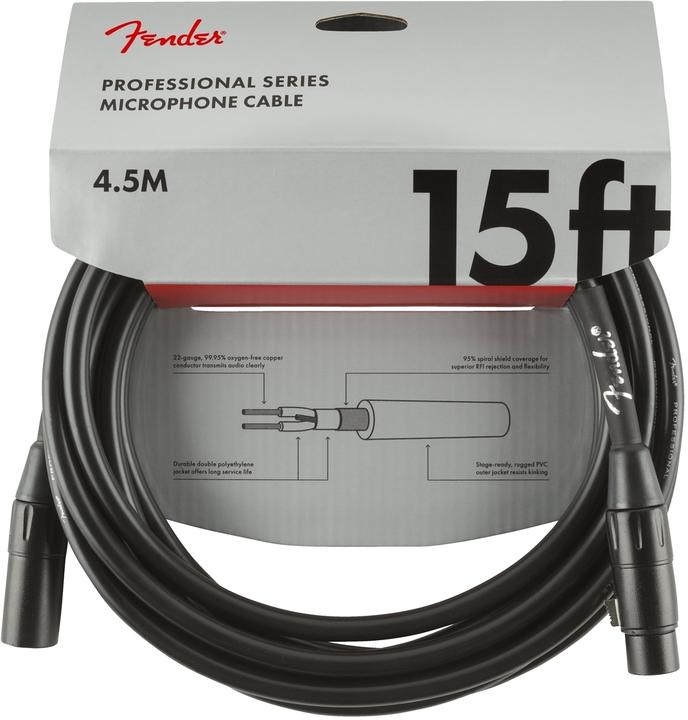 Produktbild Fender Kabel Mic. Professional 4,5m bk (4.50 m, XLR Kabel)