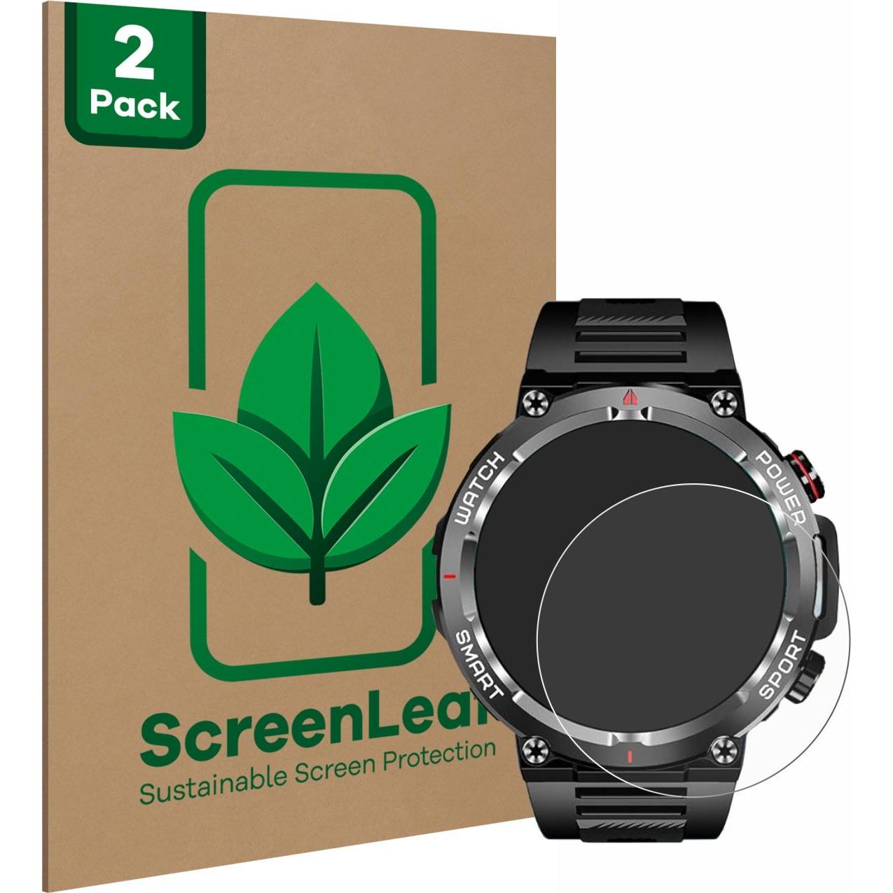 ScreenLeaf Schutzfolie nachhaltiger Displayschutz Displayschutzfolie Folie Klar Transparent, Smartwatch Schutzfolie, Tra...