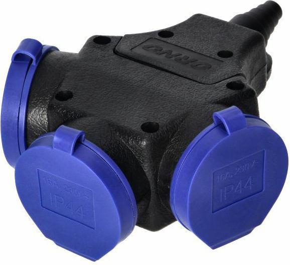 MGA ORNO AE-13209 Werkplaats Schuko Stekker Buiten Waterdicht IP44 3x2P+E Franse versie van het Product (3x)