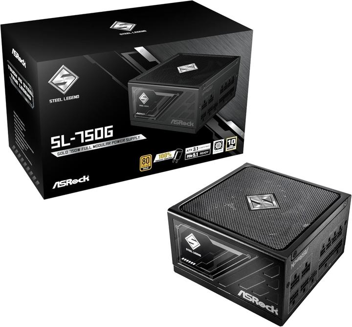 Actual product image AsRock Steel Legend power supply 750W 80+ Gold (750 W)
