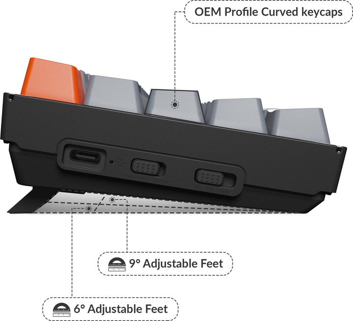 Image du produit Keychron K6 (CH, Filaire, Sans fil)