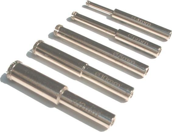 Elmag - Diamantbohrer-Set (galvanisiert) 5 Stück: Ø 4,6,8,10 u. 12 mm (10, 12 mm, 4, 6, 8)