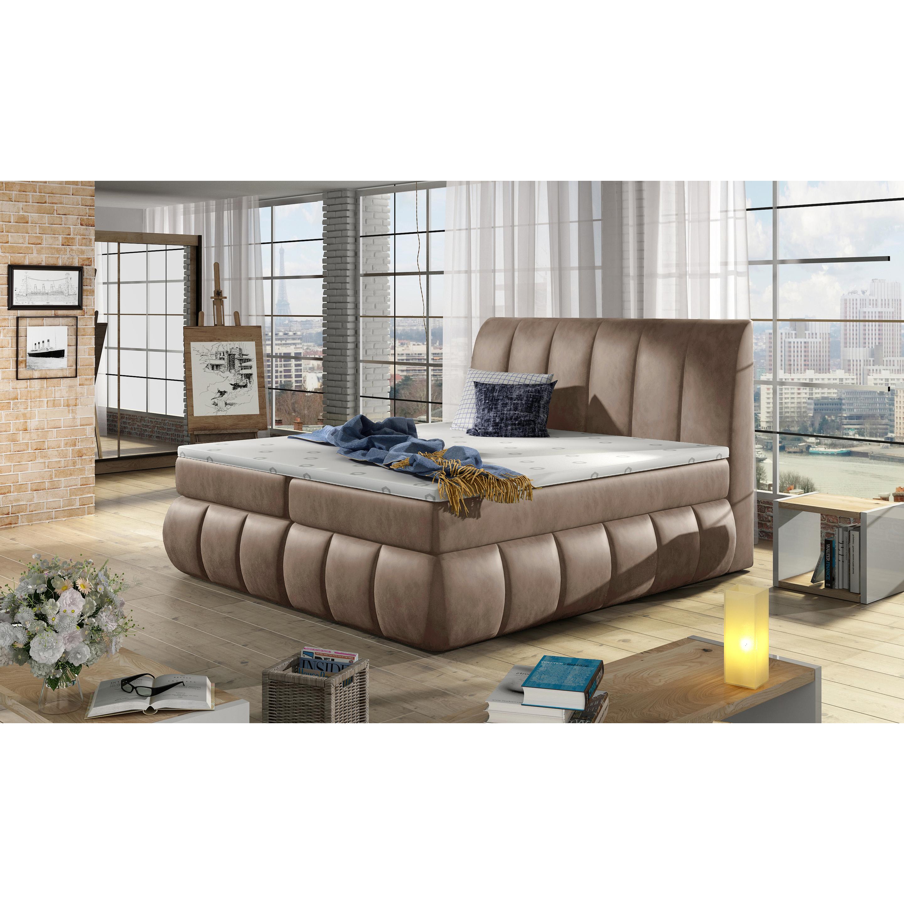 ELTAP, Boxspringbett, Vincenzo mit Stauraum (140 x 200 cm)