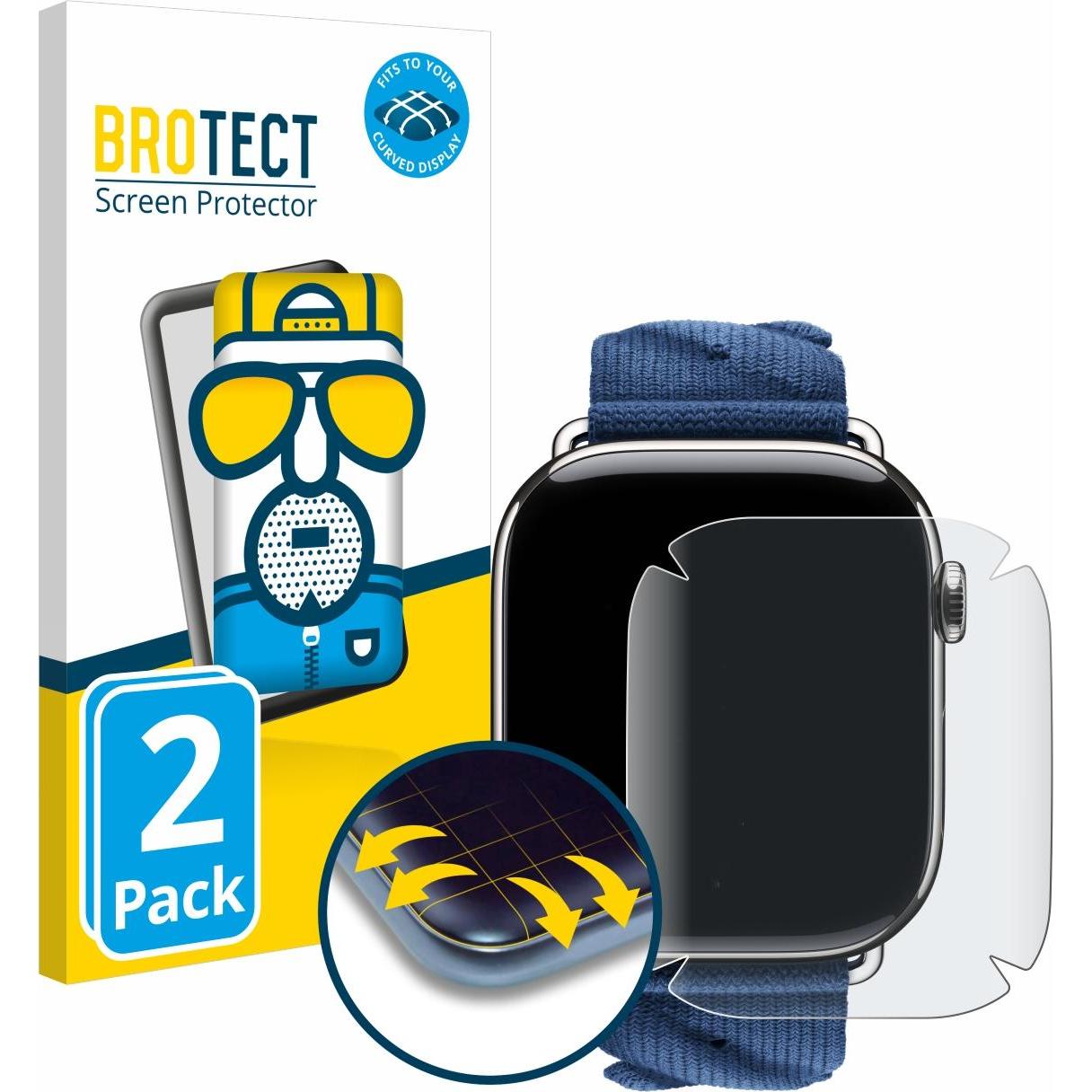 BROTECT Fullscreen Schutzfolie Displayschutz Folie Matt Entspiegelungsfolie, Smartwatch Schutzfolie, Grau