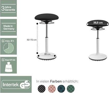 Image du produit Topstar Hocker BBT Coach, Schwarz, Material: Thermoplastisches (52 - 72 cm)