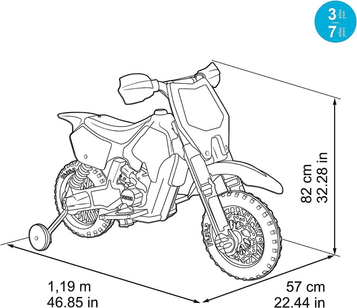Immagine prodotto Feber Moto da cross a batteria da 6 V di colore arancione per bambini
