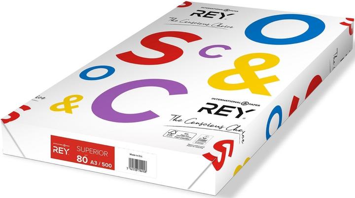 Produktbild Rey Multifunktionspapier SUPERIOR, DIN A3, 80 g/qm weiss, blanko, für Inkjet-, Laserdrucker und Kopierer (A3, 500 Blätter, 80 g/m²)