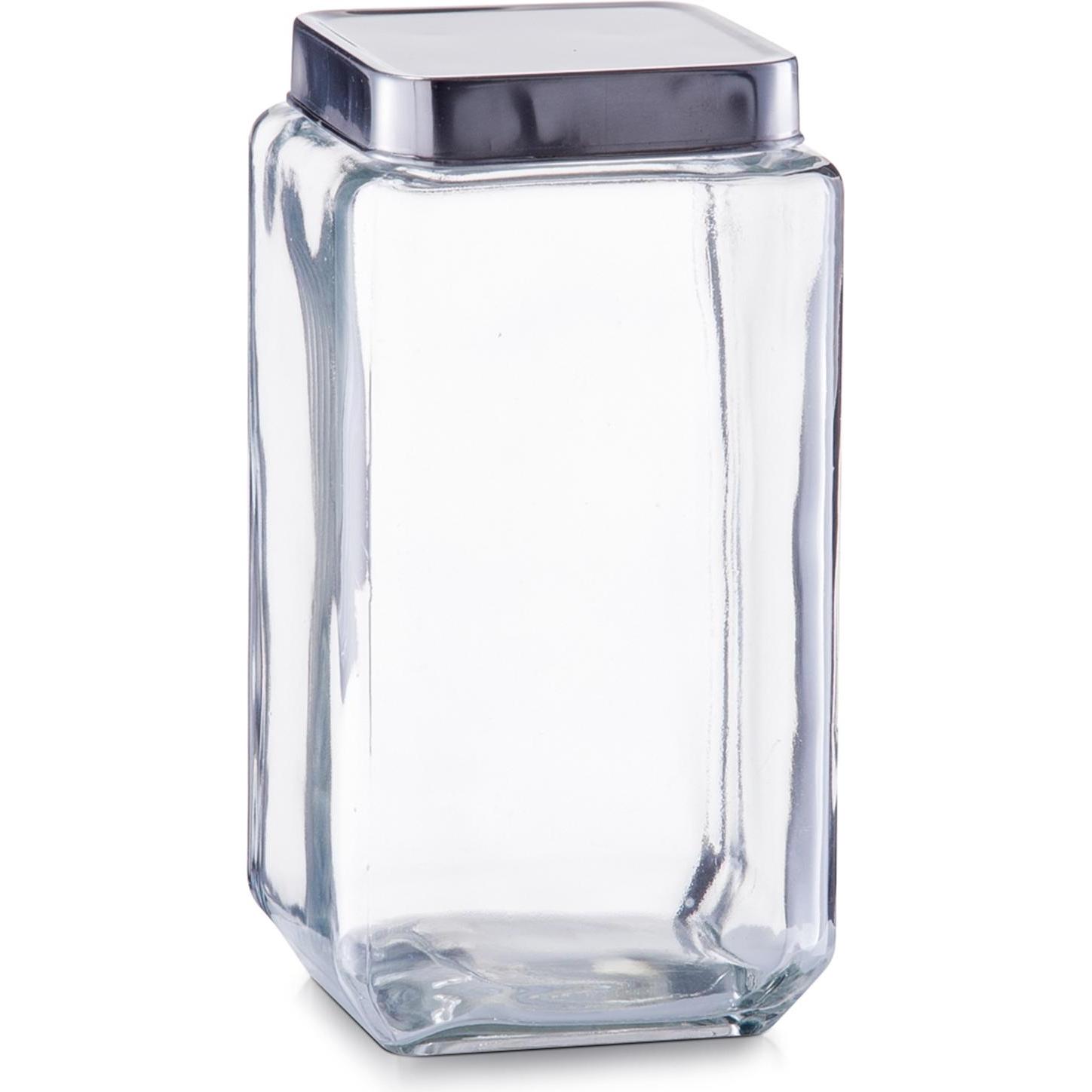 Zeller Present Vorratsglas, Vorratsbehälter, Transparent, Silber