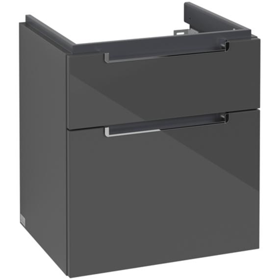 Villeroy & Boch, Armadietto lavabo, V&B Mobiletto SUBWAY 2.0 per lavabi 537x590x423mm Grigio Lucido (53.70 x 42.30 x 59 cm)
