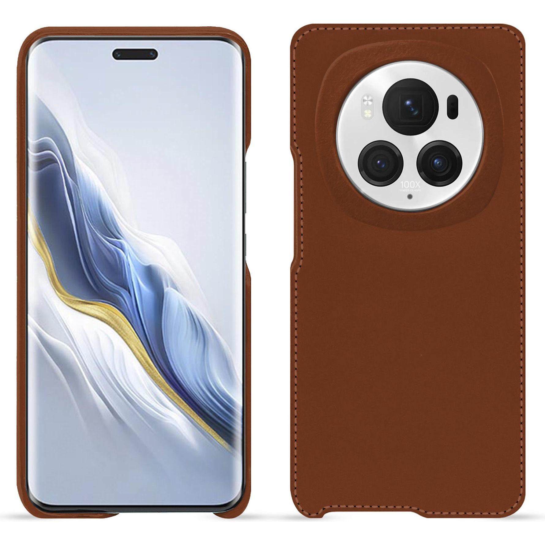 Noreve Lederschutzhülle (Honor Magic6 Pro), Smartphone Hülle, Braun