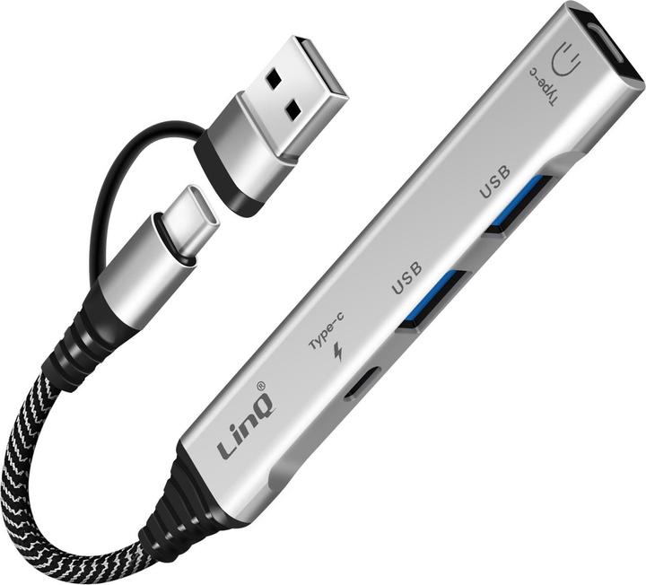 Image du produit LinQ USB-C Hub 4in1 2×USB + 2×USB-C Audio (USB-C, 4 ports)