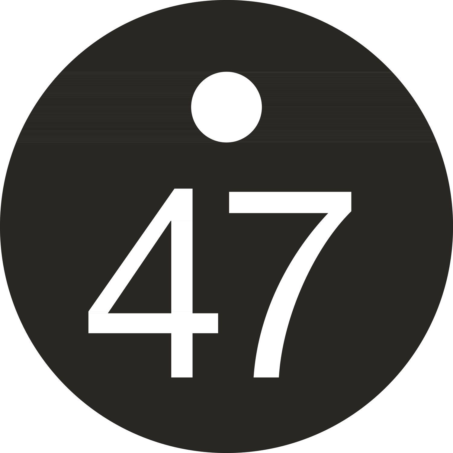 Reiher, Schlüsselanhänger, Schlüsselnummer - ø 25, Nummer 47, Aluminium schwarz eloxiert, Schwarz