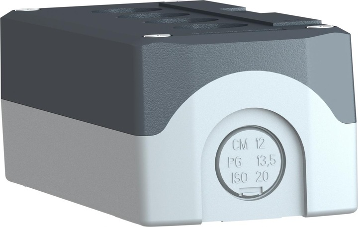 Produktbild Schneider Electric Tastergehäuse 22mm 4 Loch grau