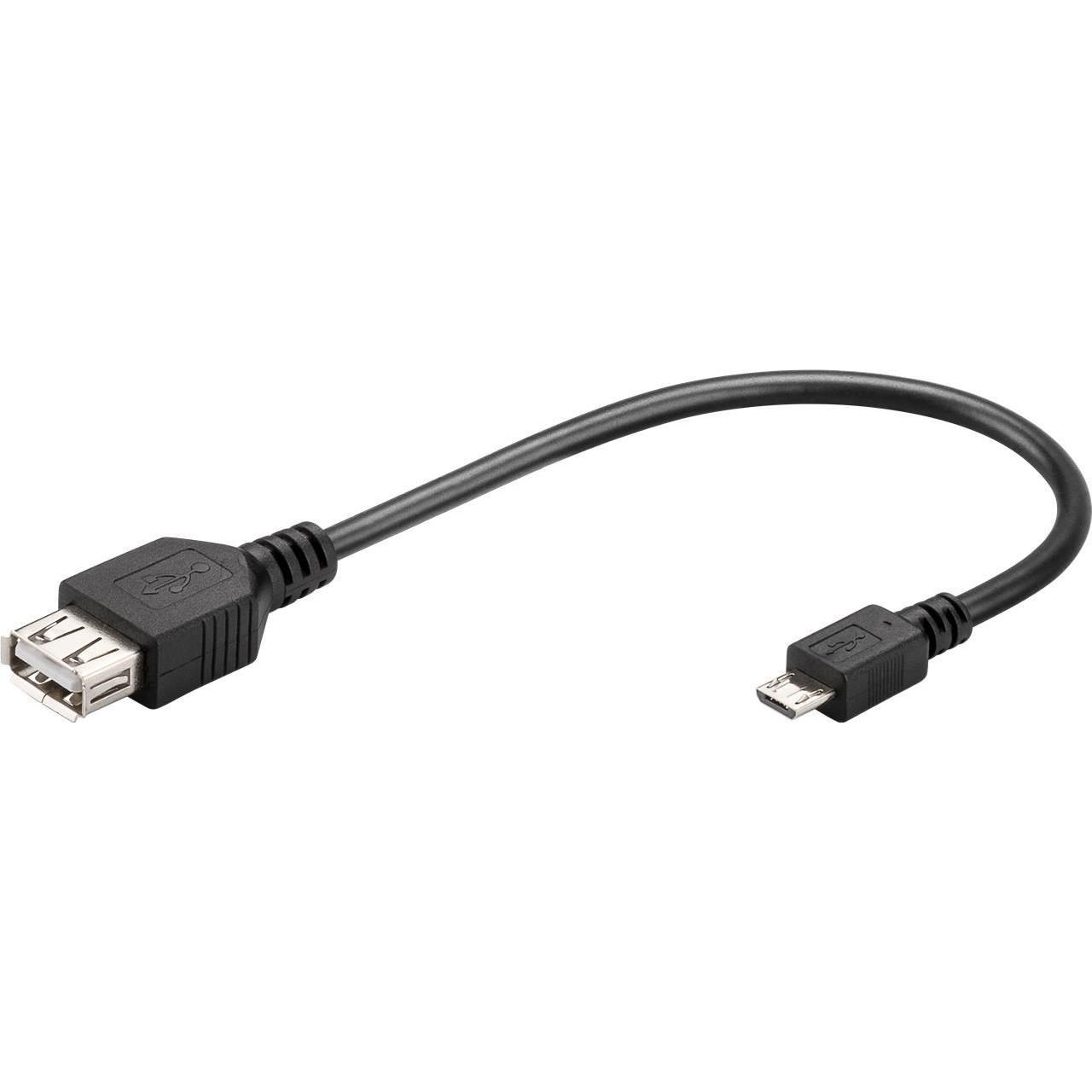 Goobay USB 2.0 zu Micro USB (0.20 m, USB 2.0), USB Kabel