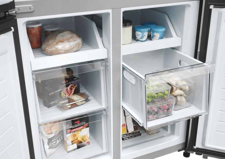 Actual product image Haier HCR3818ENMD Side-by-side fridge free-standing 467 l E Grey (467 l)
