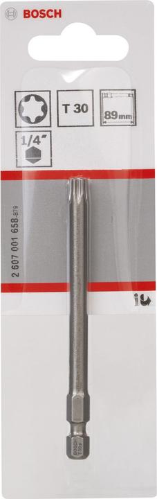 Produktbild Bosch Professional Zubehör Schrauberbit Extra-Hart T30, 89 mm, 1er-Pack (Innensechsrund TX)
