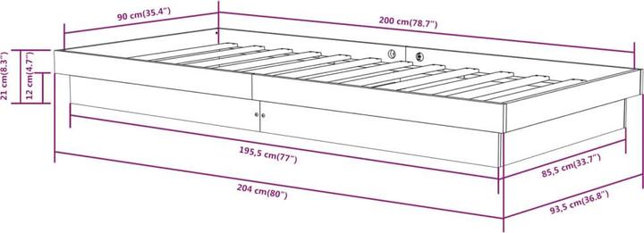 Produktbild vidaXL Bettgestell (90 x 200 cm)