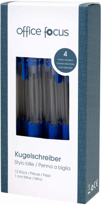 Image du produit Office focus Kugelschreiber Focus 1 mm Mine, Blau, 12 (Bleu, 12x)
